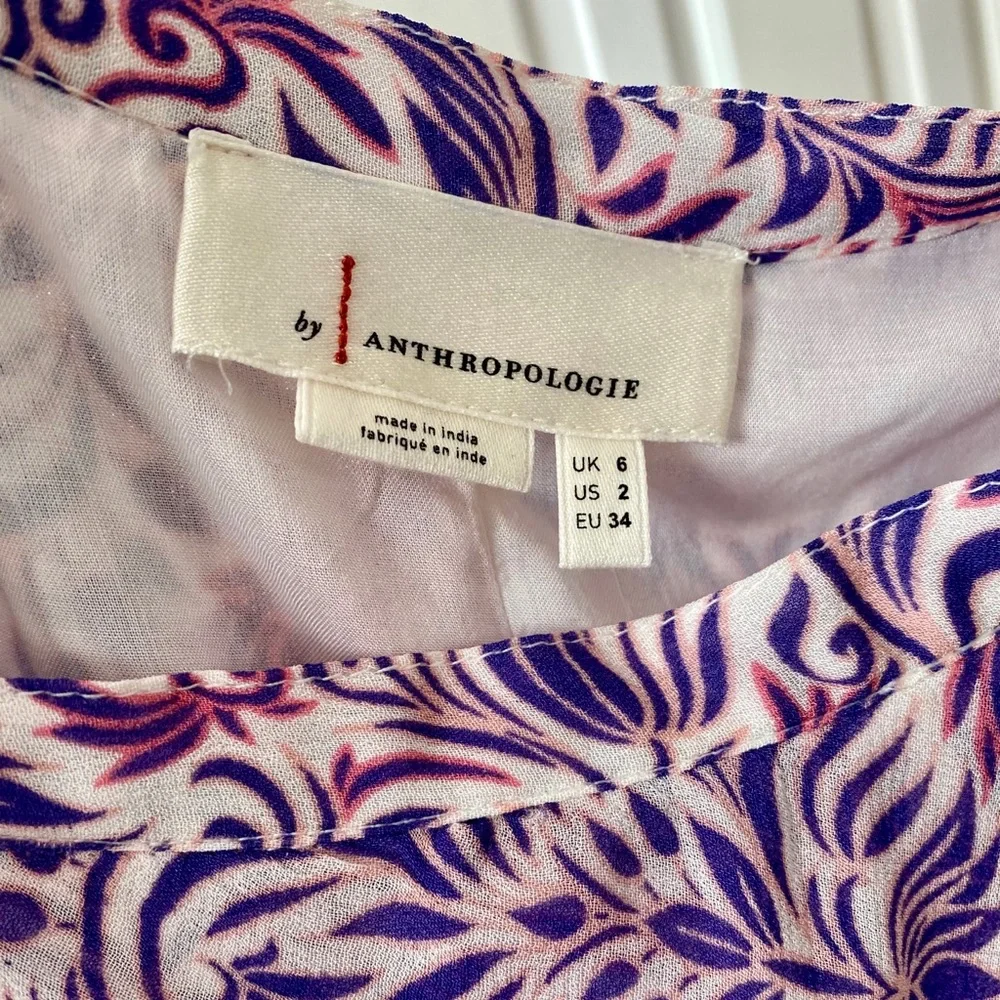 Anthropologie Purple Paisley Maxi Skirt Size 2 Flowy Boho - Picture 2 of 4